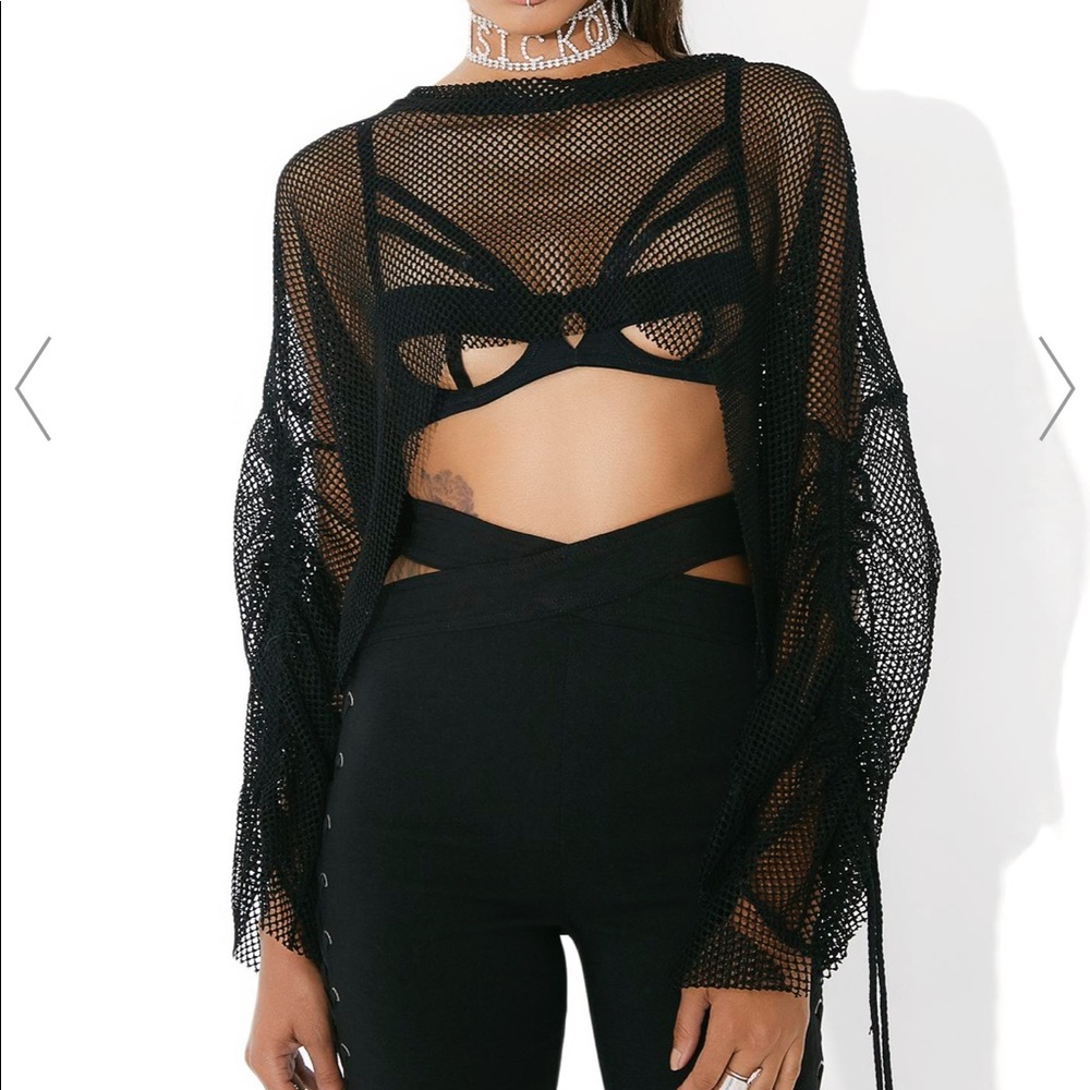 Dolls Kill Hot Line Mesh Crop Top SOLD OUT ONLINE
